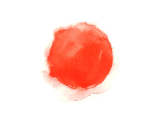 Aquarell Roter Kreis Isoliert Auf Weißem Hintergrund Nass Auf Nass — Stockfoto
