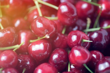 Taze kiraz kiraz tatlı meyve yaz kapatın