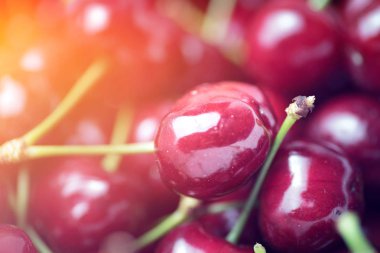 Taze kiraz kiraz tatlı meyve yaz kapatın