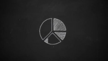 çizgi grafiği gösteren artış ile beyaz tebeşir tahtaya çizim el