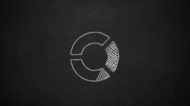 çizgi grafiği gösteren artış ile beyaz tebeşir tahtaya çizim el