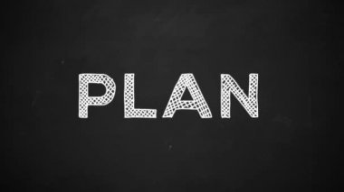 bir kara tahta üzerinde el yazısı ile Beyaz tebeşir planı