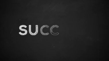 el yazısıyla yazılmış bir yazı tahtası Beyaz tebeşir ile başarı