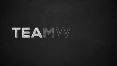 Bir kara tahta üzerinde beyaz tebeşir ile takım çalışması Handwritten