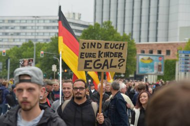 Chemnitz, Germany - September 01, 2018: Afd demonstration Trauermarsch