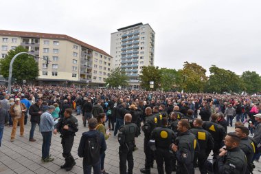Chemnitz, Germany - September 01, 2018: Afd demonstration Trauermarsch