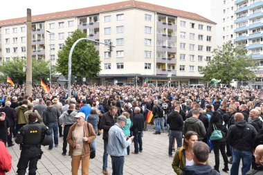 Chemnitz, Germany - September 01, 2018: Afd demonstration Trauermarsch