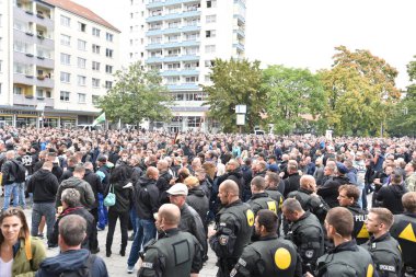 Chemnitz, Germany - September 01, 2018: Afd demonstration Trauermarsch