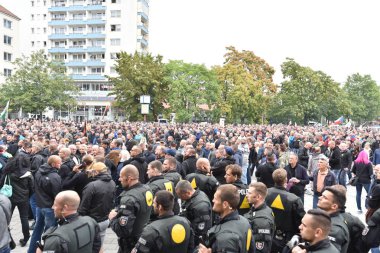 Chemnitz, Germany - September 01, 2018: Afd demonstration Trauermarsch