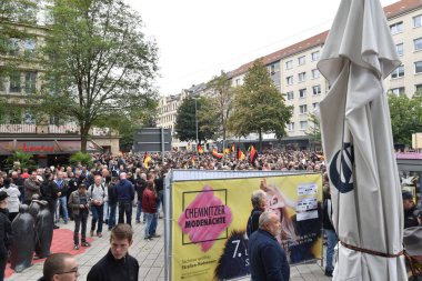 Chemnitz, Germany - September 01, 2018: Afd demonstration Trauermarsch