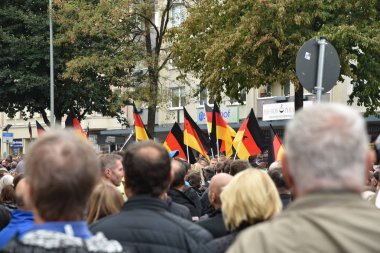 Chemnitz, Germany - September 01, 2018: Afd demonstration Trauermarsch