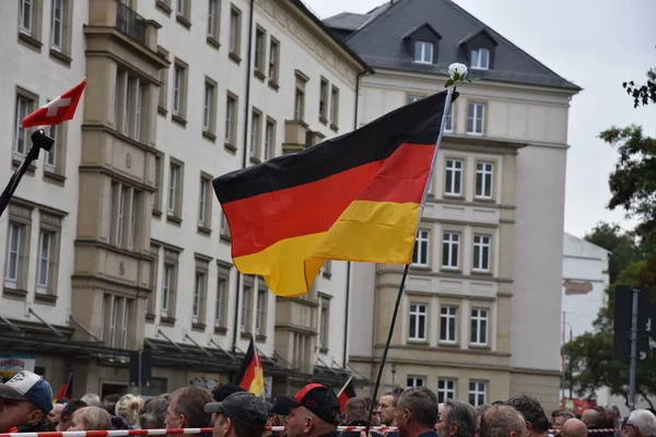 Chemnitz, Germany - September 01, 2018: Afd demonstration Trauermarsch — Zdjęcie stockowe