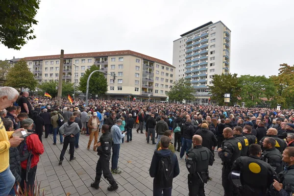 Chemnitz, Germany - September 01, 2018: Afd demonstration Trauermarsch — Zdjęcie stockowe