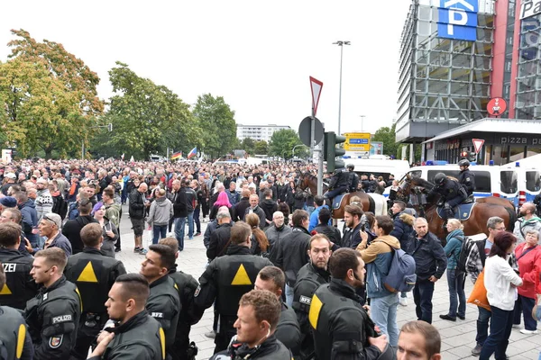 Chemnitz, Germany - September 01, 2018: Afd demonstration Trauermarsch
