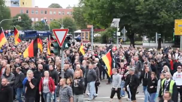 Chemnitz, Germany - September 01, 2018: Afd demonstration Trauermarsch — Stok video