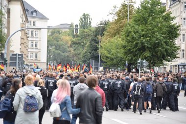 Chemnitz, Germany - September 01, 2018: Afd demonstration Trauermarsch