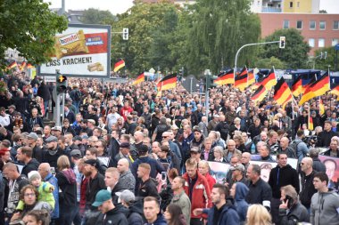 Chemnitz, Germany - September 01, 2018: Afd demonstration Trauermarsch