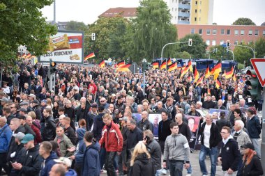 Chemnitz, Germany - September 01, 2018: Afd demonstration Trauermarsch