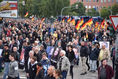 Chemnitz, Germany - September 01, 2018: Afd demonstration Trauermarsch
