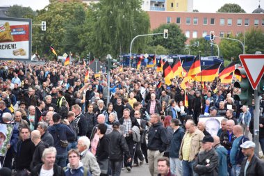 Chemnitz, Germany - September 01, 2018: Afd demonstration Trauermarsch