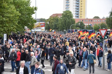 Chemnitz, Germany - September 01, 2018: Afd demonstration Trauermarsch