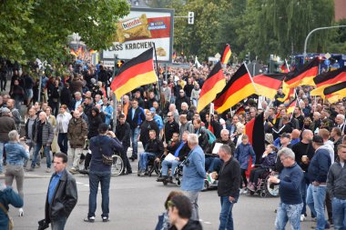 Chemnitz, Germany - September 01, 2018: Afd demonstration Trauermarsch