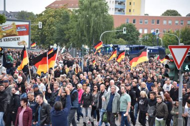 Chemnitz, Germany - September 01, 2018: Afd demonstration Trauermarsch