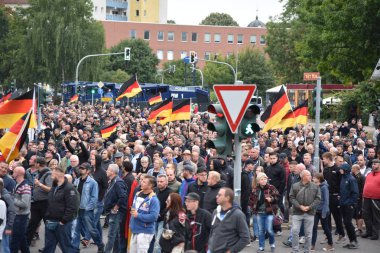 Chemnitz, Germany - September 01, 2018: Afd demonstration Trauermarsch