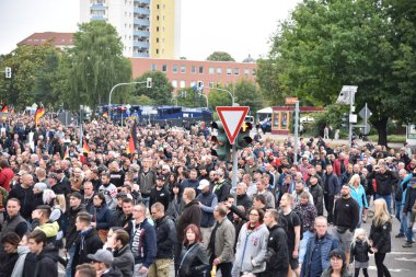 Chemnitz, Germany - September 01, 2018: Afd demonstration Trauermarsch
