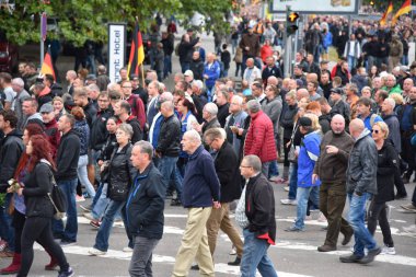 Chemnitz, Germany - September 01, 2018: Afd demonstration Trauermarsch