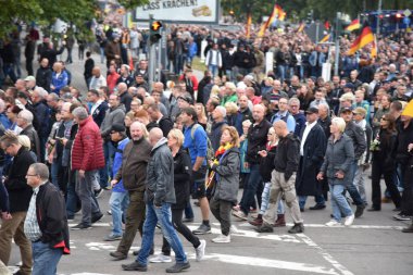 Chemnitz, Germany - September 01, 2018: Afd demonstration Trauermarsch