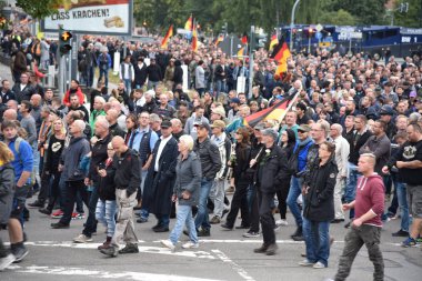 Chemnitz, Germany - September 01, 2018: Afd demonstration Trauermarsch