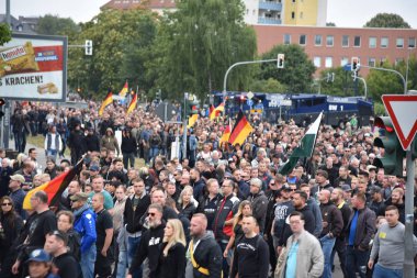 Chemnitz, Germany - September 01, 2018: Afd demonstration Trauermarsch