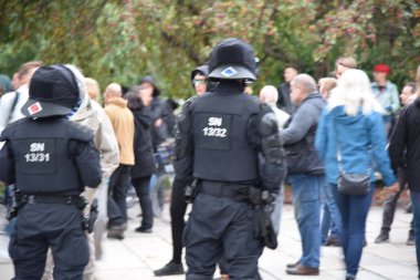 Chemnitz, Germany - September 01, 2018: Afd demonstration Trauermarsch