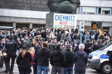 Chemnitz, Germany - September 01, 2018: Afd demonstration Trauermarsch