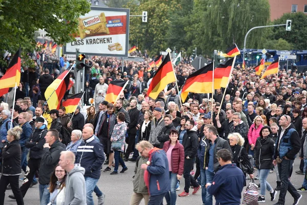 Chemnitz, Germany - September 01, 2018: Afd demonstration Trauermarsch