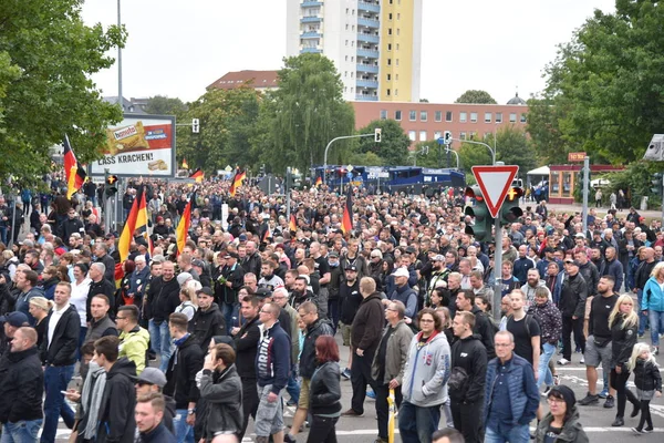 Chemnitz, Germany - September 01, 2018: Afd demonstration Trauermarsch — Zdjęcie stockowe