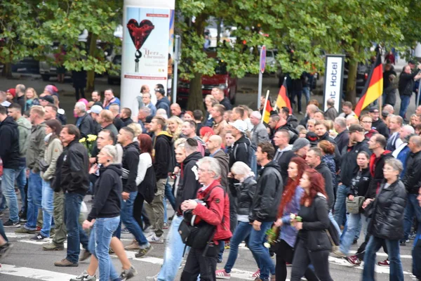 Chemnitz, Germany - September 01, 2018: Afd demonstration Trauermarsch — Stock fotografie