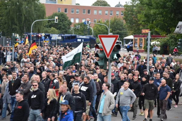 Chemnitz, Germany - September 01, 2018: Afd demonstration Trauermarsch — Stock fotografie