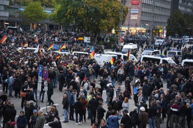 Chemnitz, Germany - September 01, 2018: Afd demonstration Trauermarsch