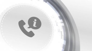 Telefon iletişim simgesi animasyon beyaz dijital öğeleri teknolojik altyapı