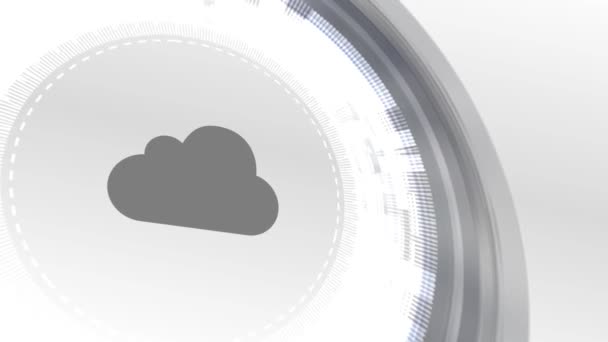 Wolke Datenspeicher Symbol Animation weiß digitale Elemente Technologie Hintergrund — Stockvideo