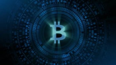 iş adamı el hologram hud projeksiyon bitcoin cryptocurrency simgesi