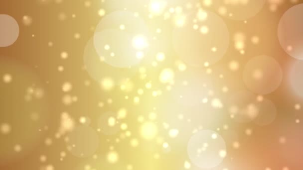 Gold Bokeh beleuchtet Partikel und Sternenschein — Stockvideo