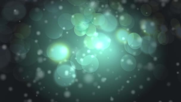 Bokeh vert éclaire les particules et les étoiles — Video