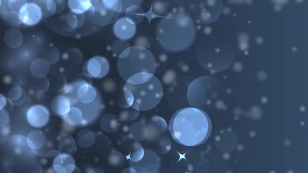 Blue, blurred, bokeh lights background. Abstract sparkles. Full HD — Stock Video