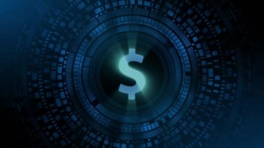 iş adamı el hologram hud projeksiyon Doları para birimi simgesi