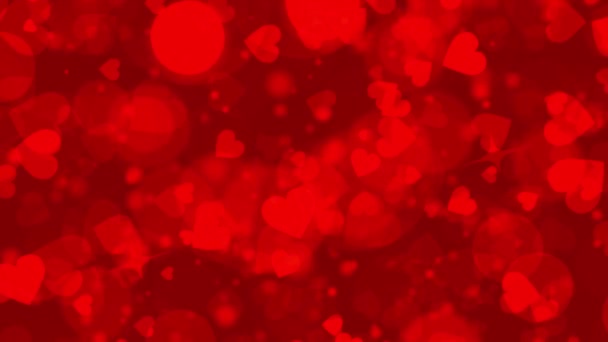 Fondo rojo oscuro abstracto con luces desenfocadas bokeh — Vídeo de stock