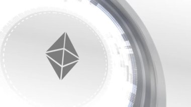 Ethereum cryptocurrencyicon animasyon beyaz dijital öğeleri teknolojik altyapı