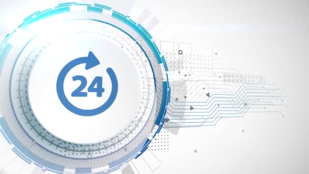 Business-Taste 24 Stunden Service Online-Netzwerk Web-Symbol — Stockvideo